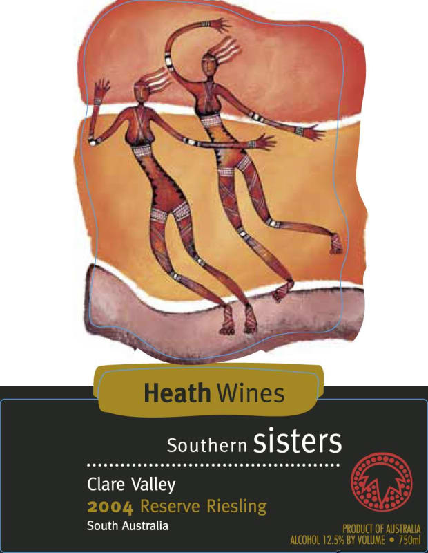Heaths Wines Southern Sisters Reserve Riesling 2004 Front Label
