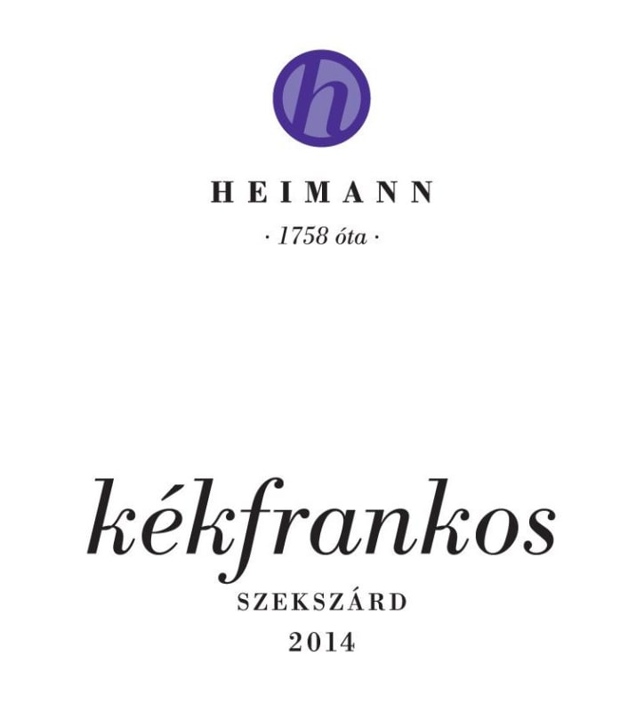 Heimann Csaladi Birtok Kekfrankos 2014 Front Label