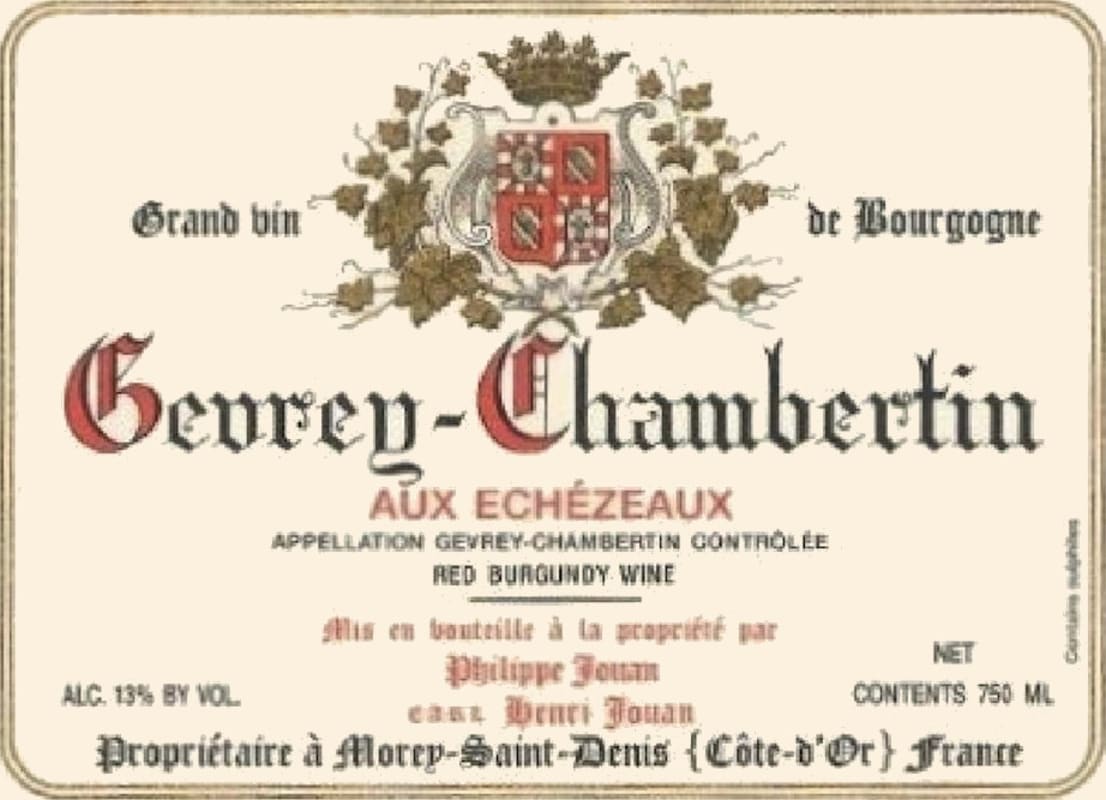 Henri & Philippe Jouan Gevrey-Chambertin Aux Echezeaux 2014 Front Label