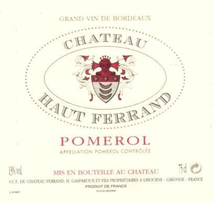 Henry Gasparoux and Fils Pomerol 2008 Front Label