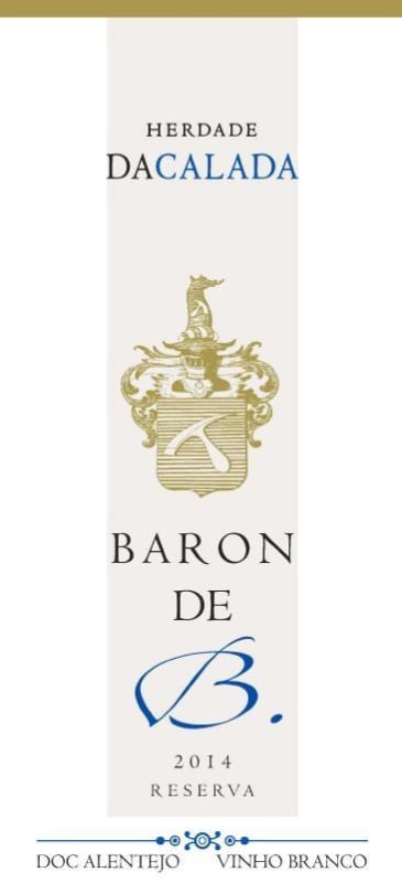 Herdade da Calada Baron de B Reserva Branco 2014 Front Label