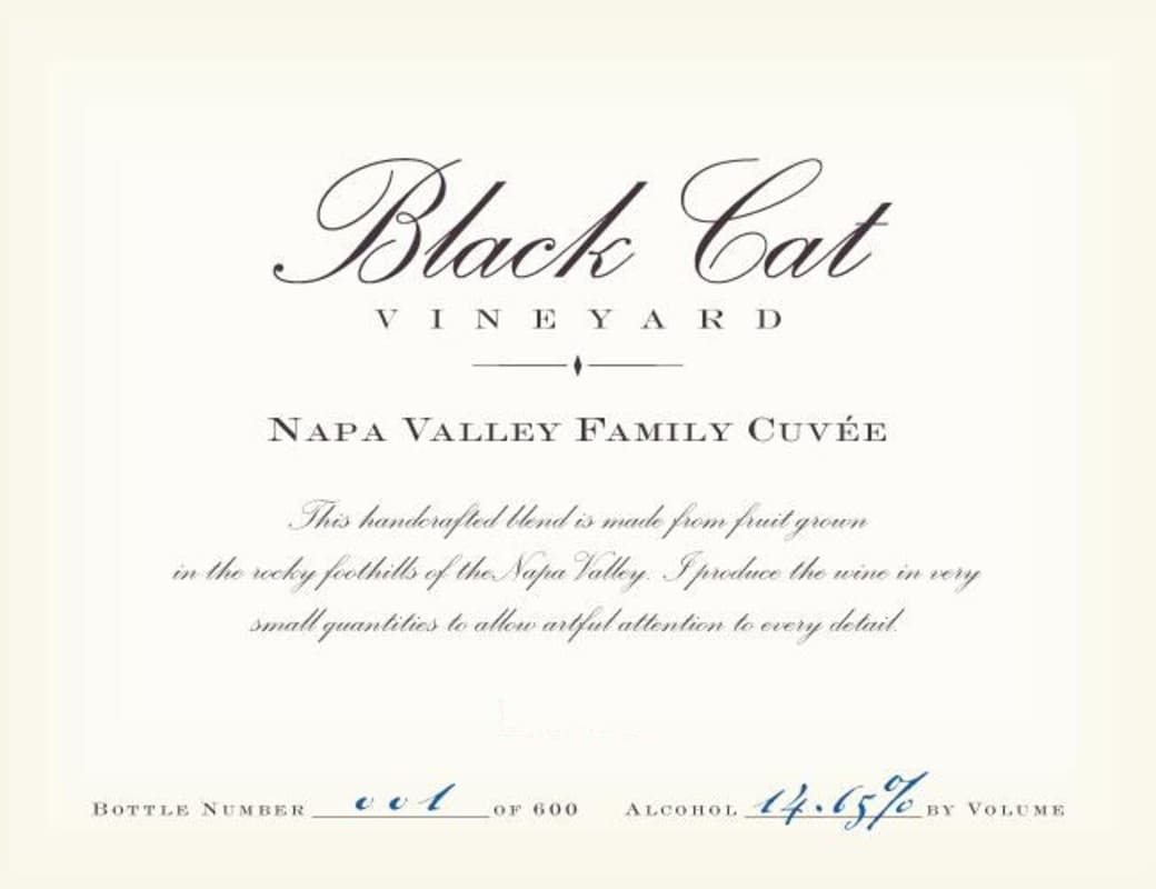 Black Cat Vineyard Family Cuvee Red 2011 Front Label