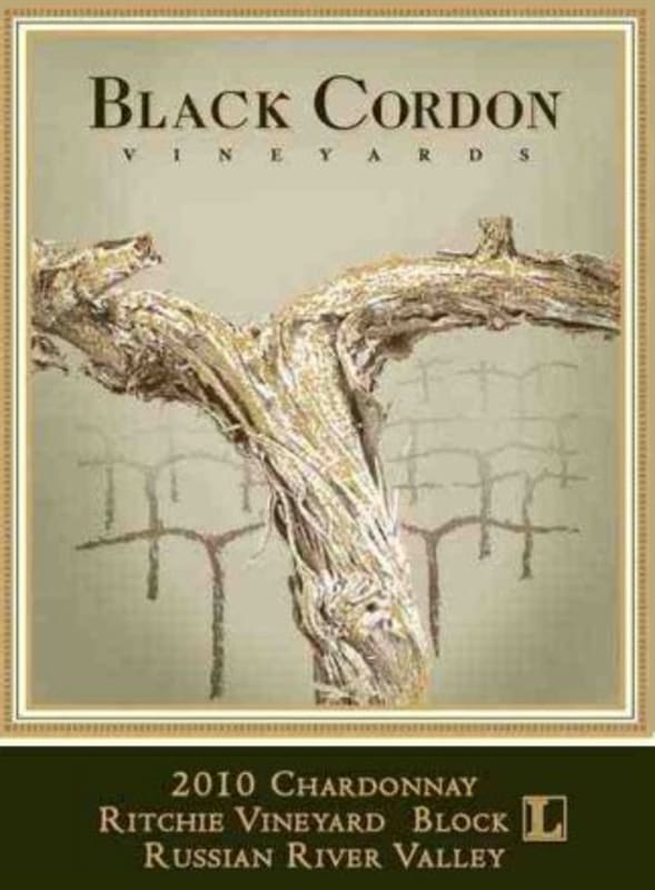 Black Cordon Vineyards Ritchie Block L Chardonnay 2010 Front Label