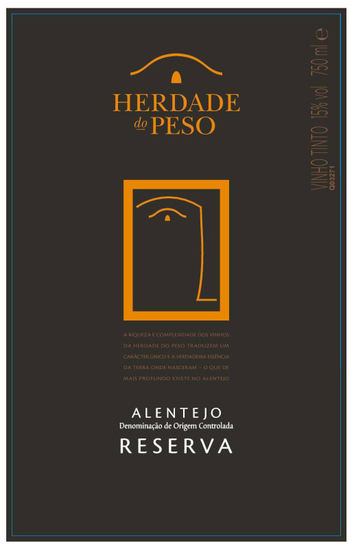 Herdade do Peso Reserva 2013 Front Label