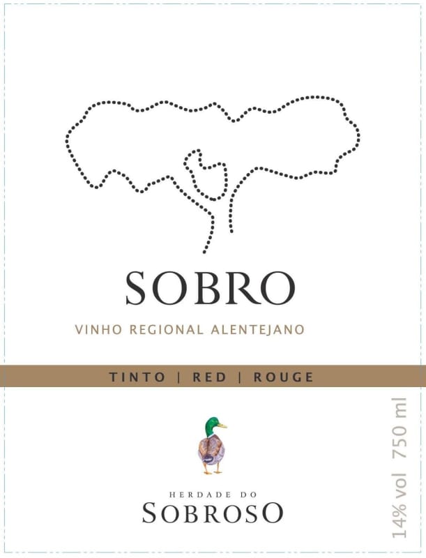 Herdade do Sobroso Sobro Tinto 2013 Front Label