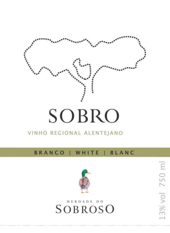 Herdade do Sobroso Sobro Branco 2014 Front Label