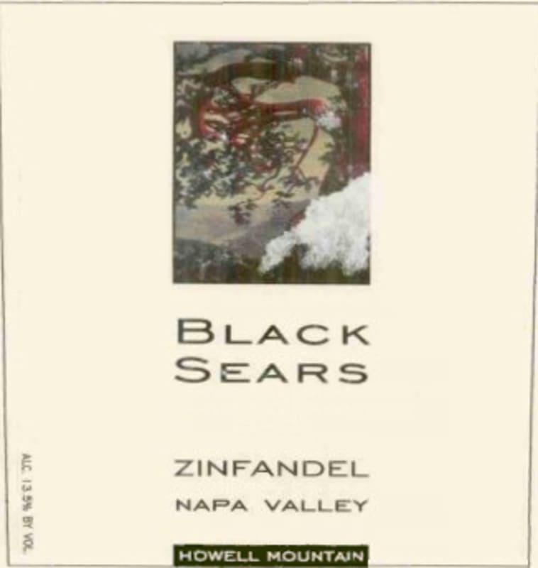 Black Sears Estate Zinfandel 2013 Front Label