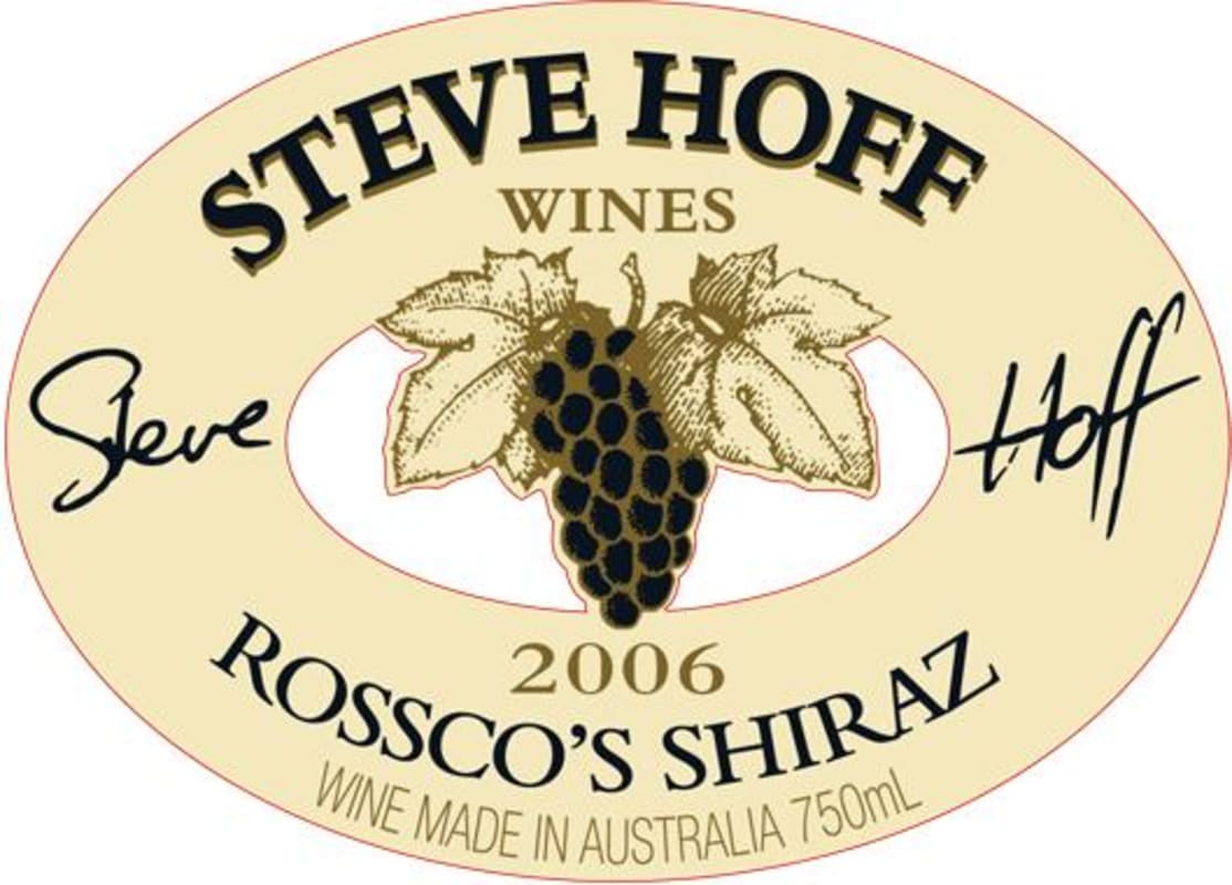 Heritage Wines (Australia) Rossco's Shiraz 2006 Front Label