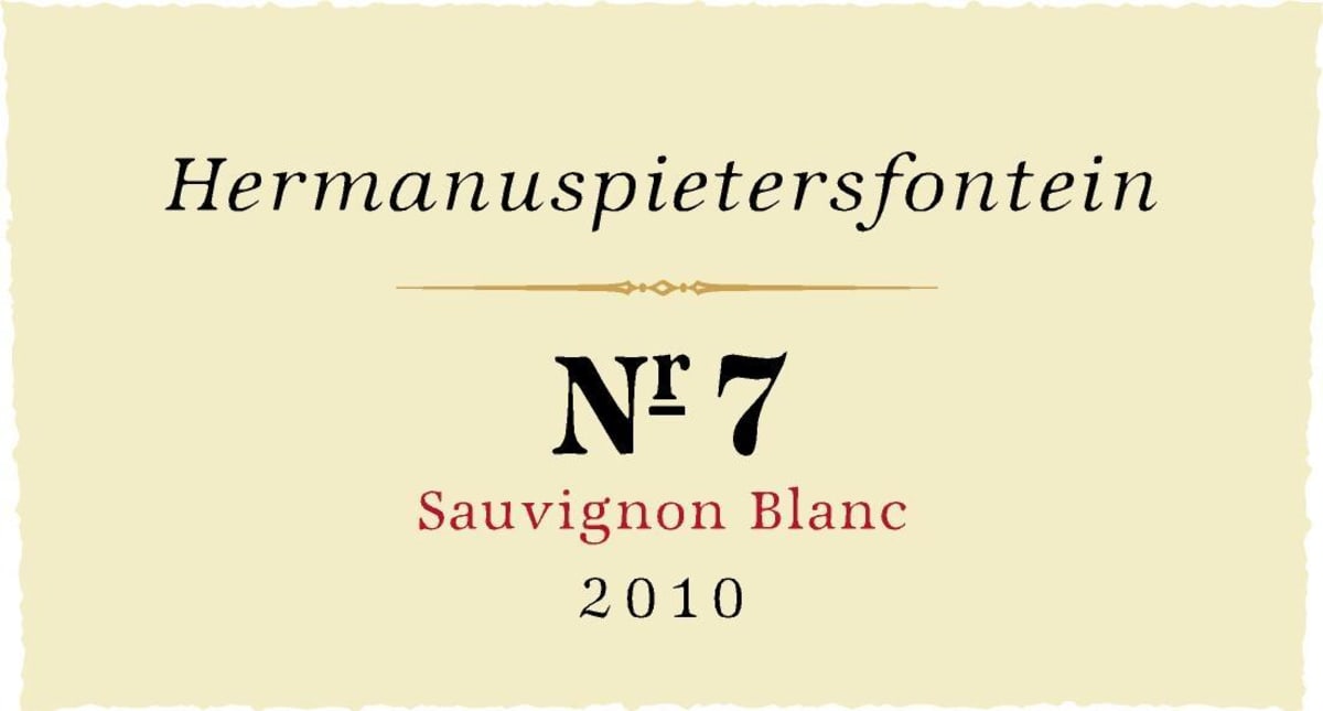 Hermanuspietersfontein Winery 1855 Nr.7 Sauvignon Blanc 2010 Front Label