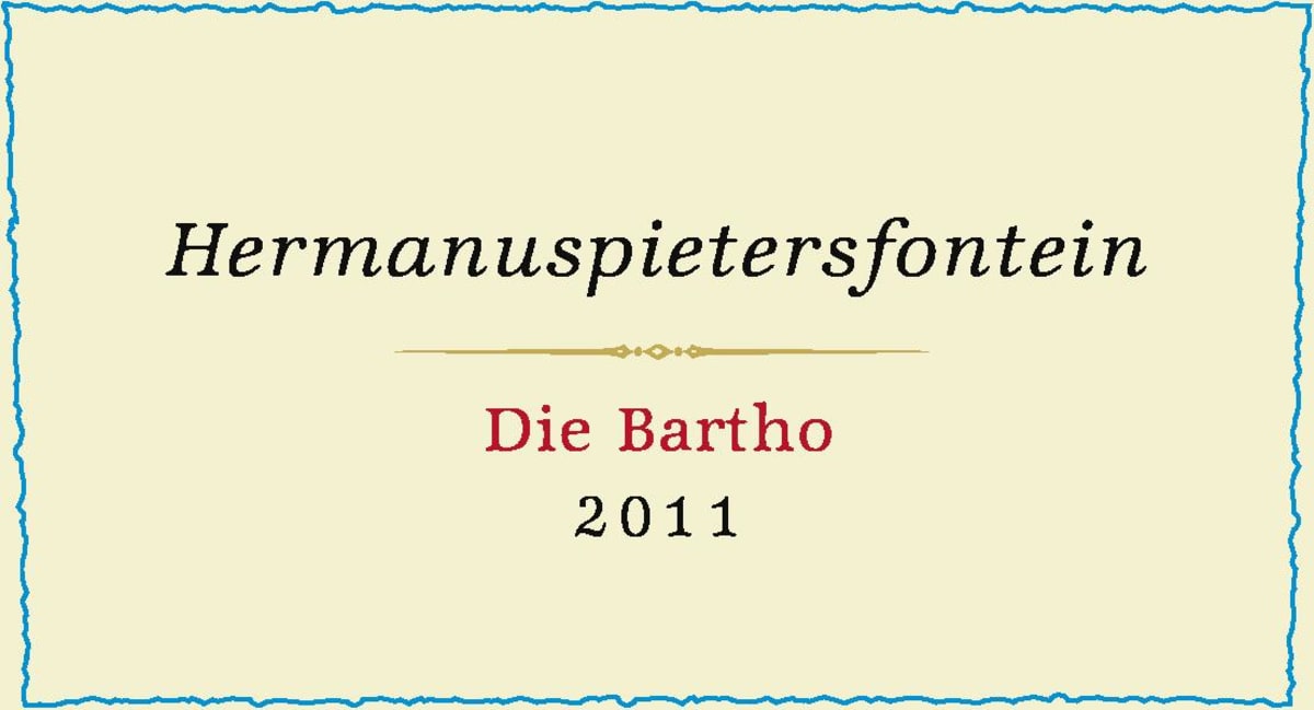 Hermanuspietersfontein Winery 1855 Die Bartho White 2011 Front Label