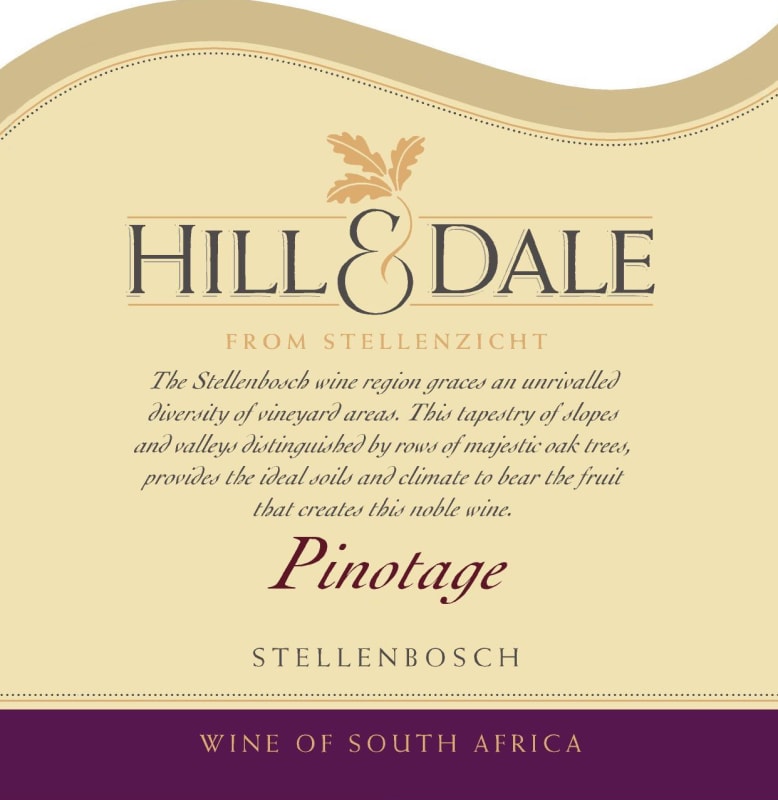 Hill & Dale Wines Pinotage 2014 Front Label