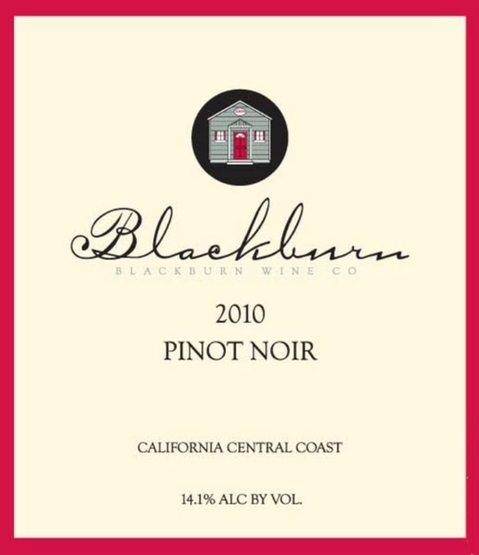 Blackburn Wine Company Co. Pinot Noir 2010 Front Label