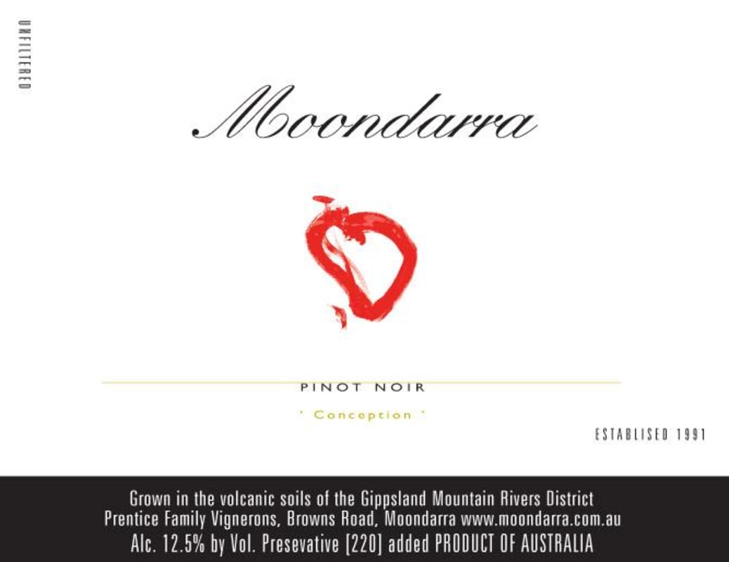 Holly's Garden Moondarra Concepcion Pinot Noir 2009 Front Label
