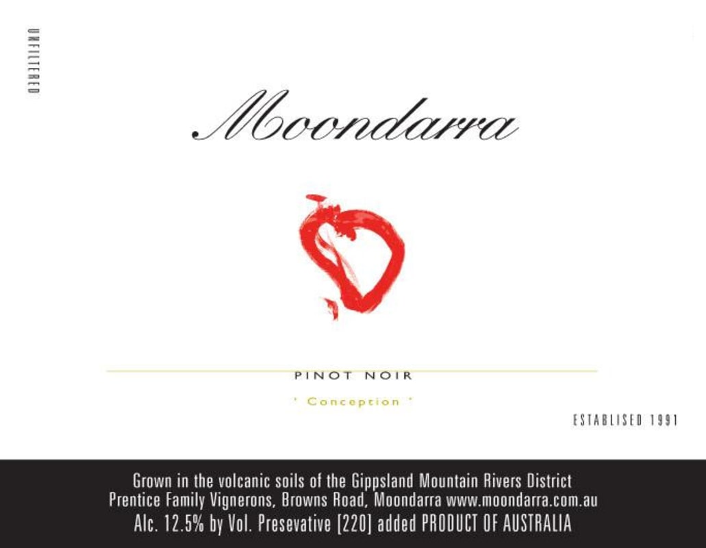 Holly's Garden Moondarra Concepcion Pinot Noir 2012 Front Label