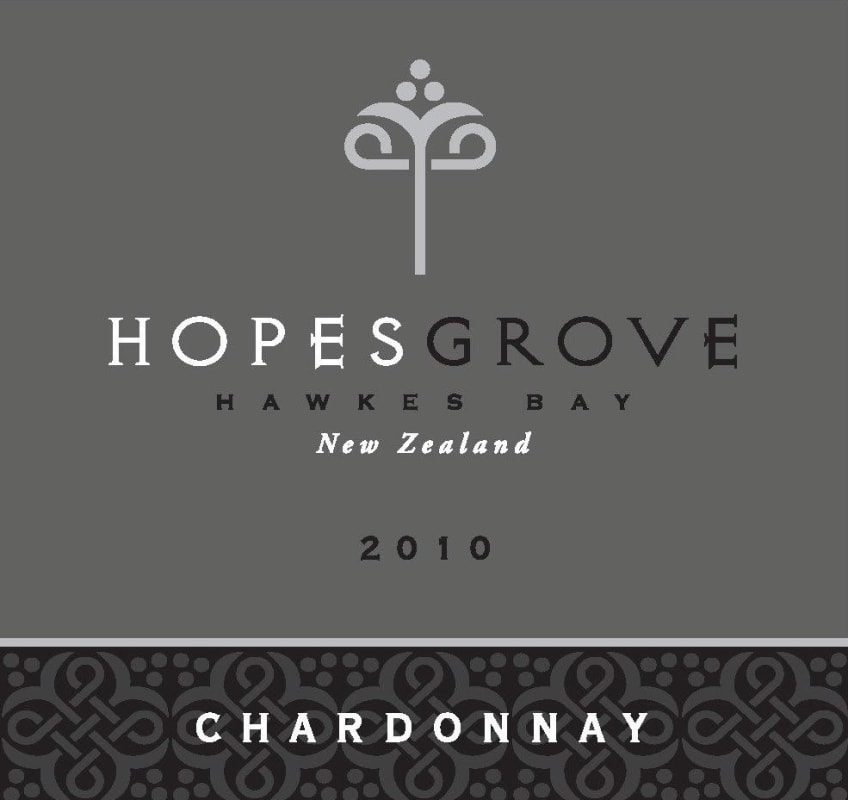 Hopes Grove Vineyard Chardonnay 2010 Front Label
