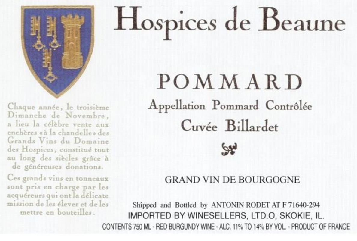 Hospices Civiles de Beaune Pommard Cuvee Billardet 2005 Front Label