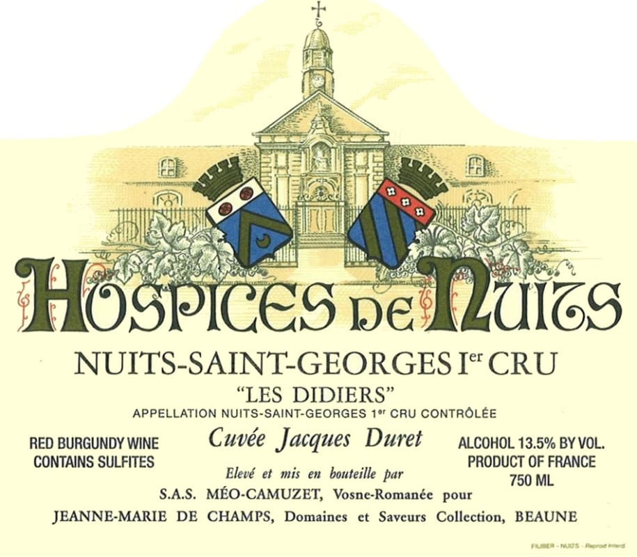 Hospices de Nuits Nuits-Saint-Georges Les Didiers Cuvee Jacques Duret Premier Cru 2009 Front Label