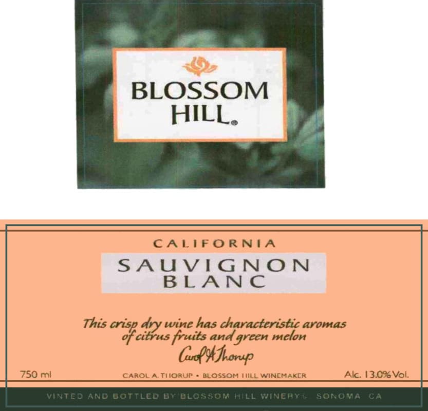 Blossom Hill Sauvignon Blanc 2014 Front Label