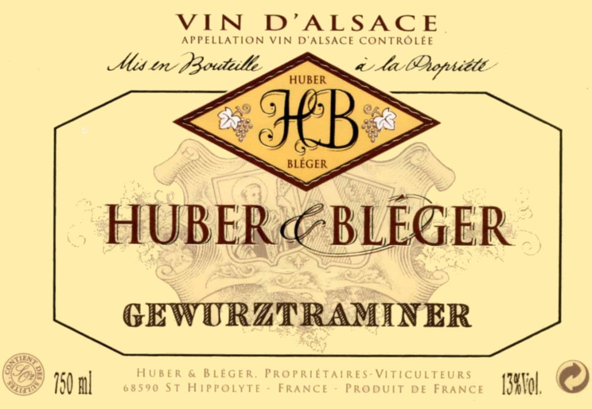 Huber & Bleger Gewurztraminer 2011 Front Label