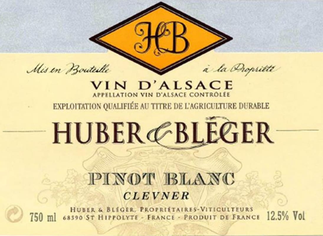 Huber & Bleger Clevner 2014 Front Label
