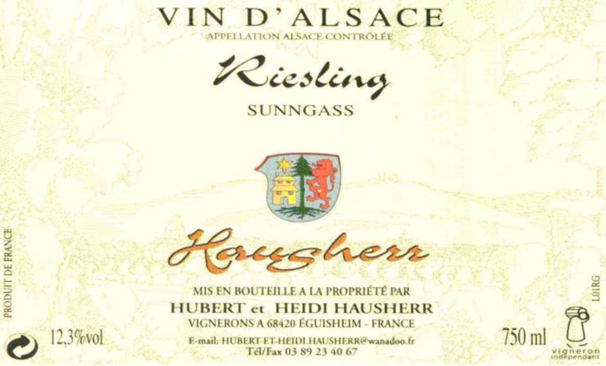 Hubert and Heidi Hausherr Sunngass 2011 Front Label