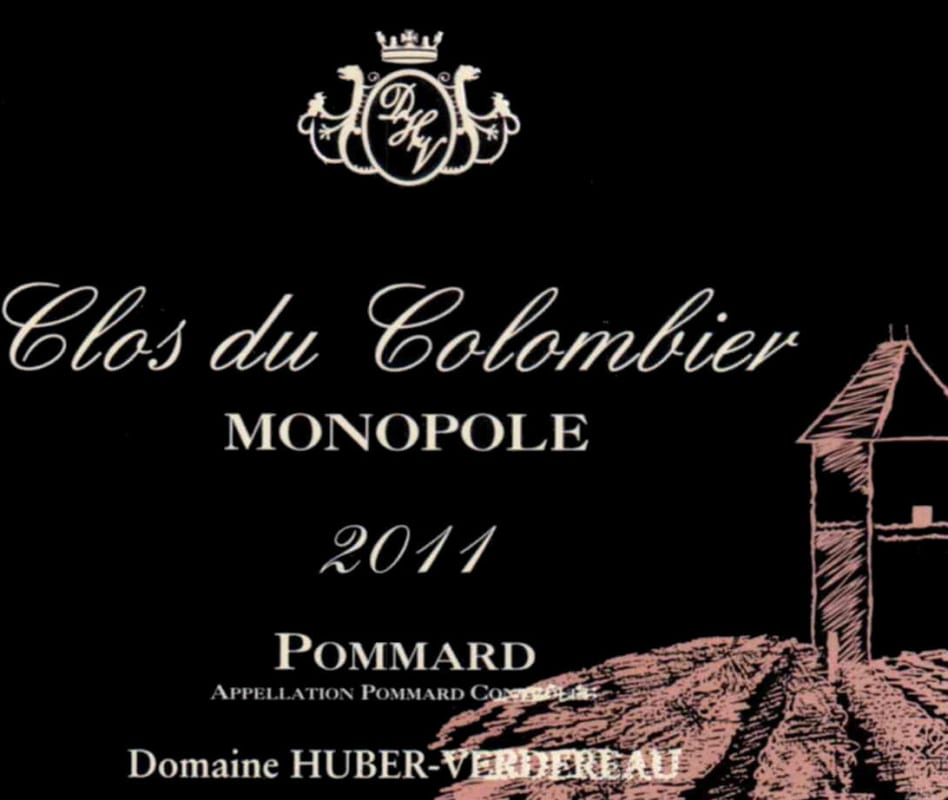 Huber-Verdereau Clos du Colombier Monopole Pommard 2011 Front Label