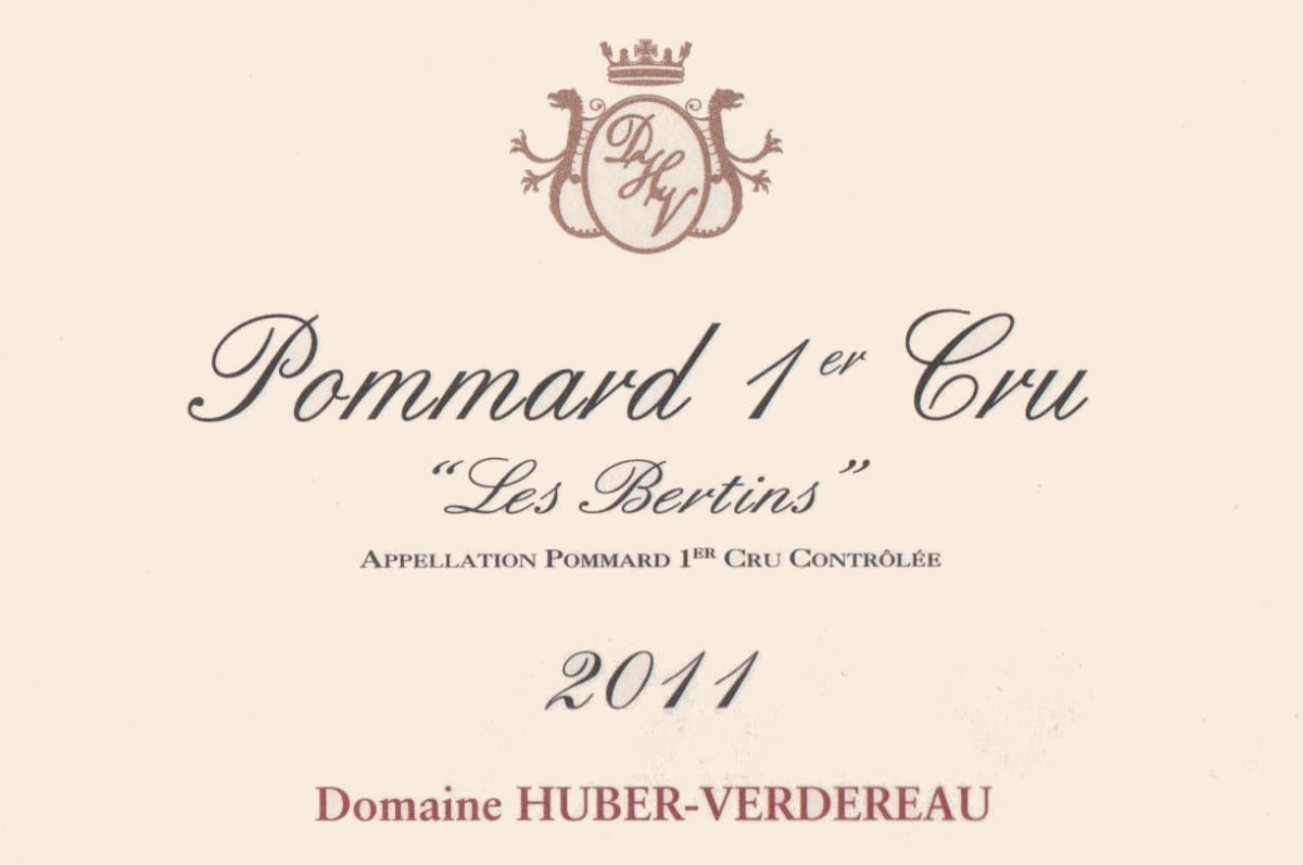 Huber-Verdereau Pommard Les Bertins Premier Cru 2011 Front Label