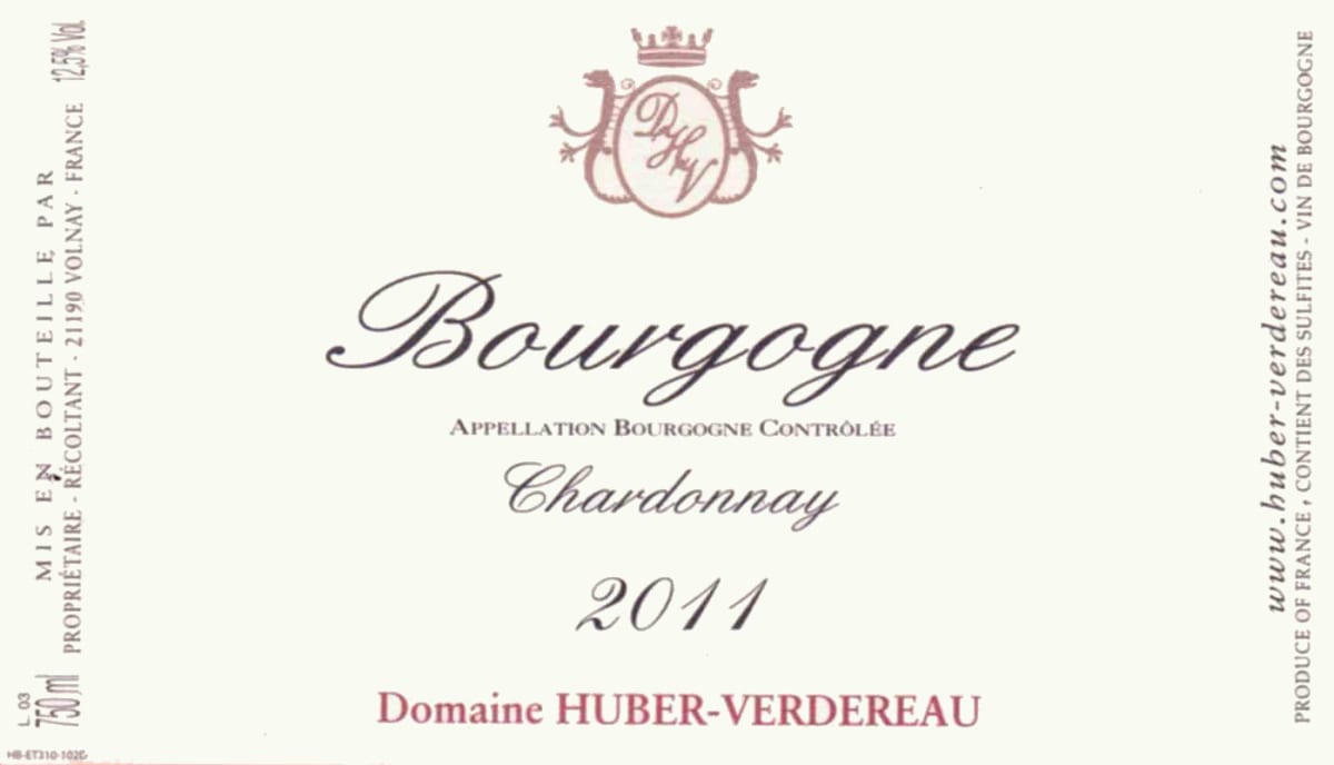 Huber-Verdereau Bourgogne Chardonnay 2011 Front Label