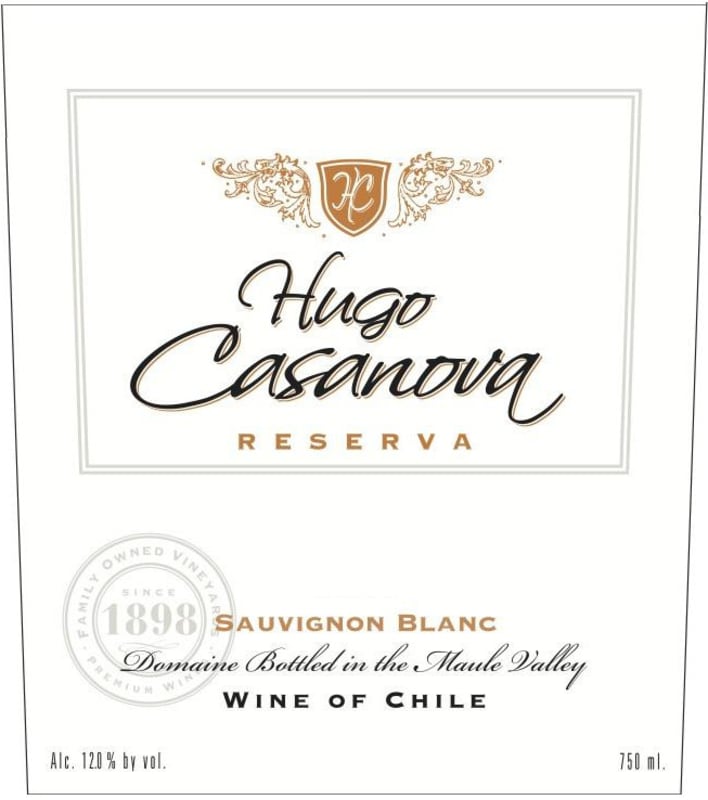 Hugo Casanova Reserva Sauvignon Blanc 2012 Front Label
