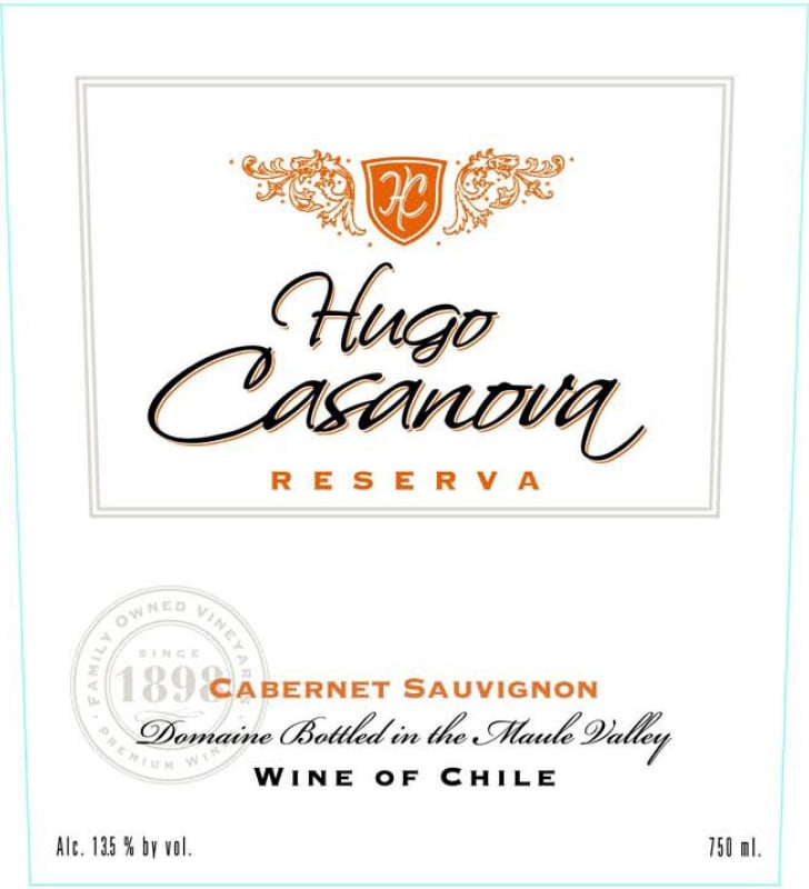 Hugo Casanova Reserva Cabernet Sauvignon 2013 Front Label