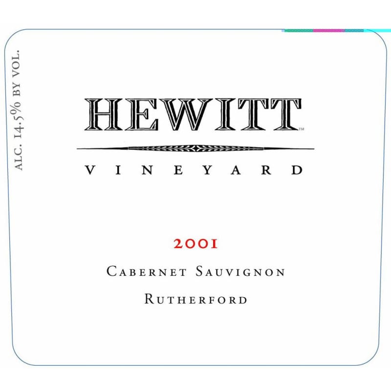 Hewitt Vineyard Cabernet Sauvignon 2001 Front Label