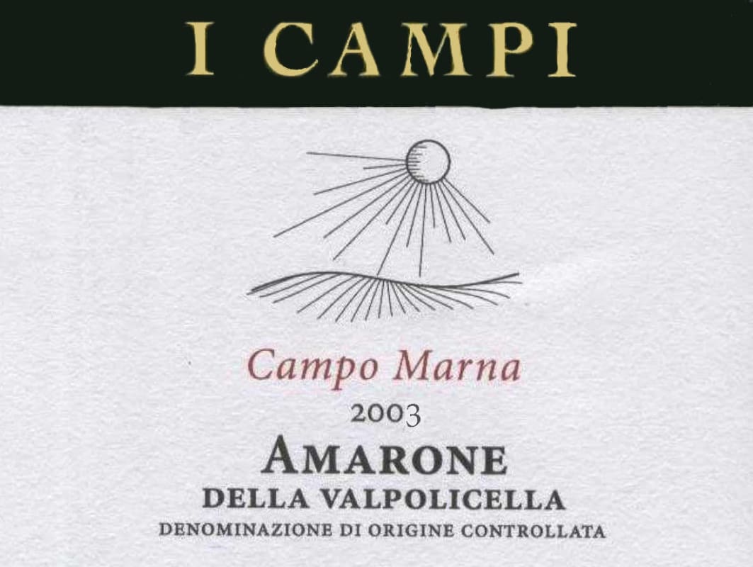 I Campi Amarone della Valpolicella Campo Marna Cinquecento 2003 Front Label