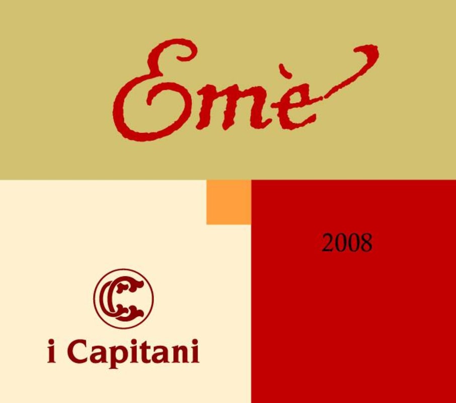 I Capitani Irpinia Eme Rosso 2008 Front Label