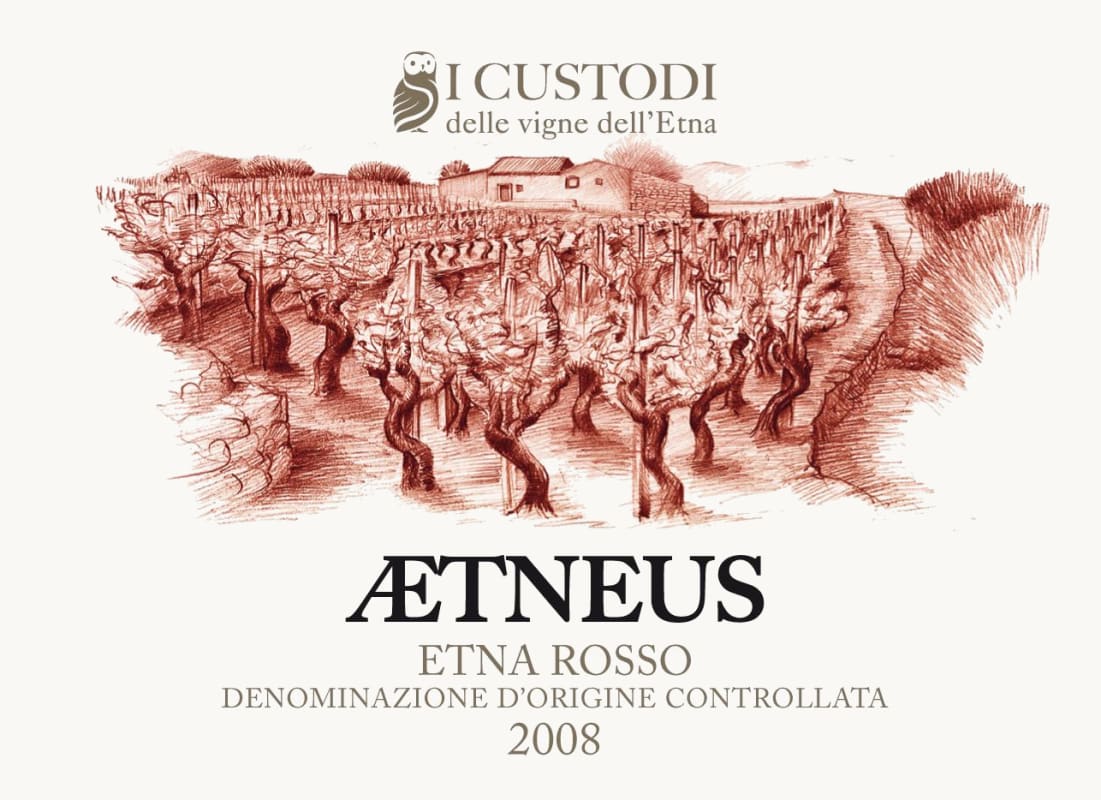 I Custodi Etna Rosso Aetneus 2008 Front Label