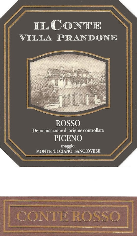 Il Conte Villa Prandone Rosso Piceno Conte Rosso 2012 Front Label