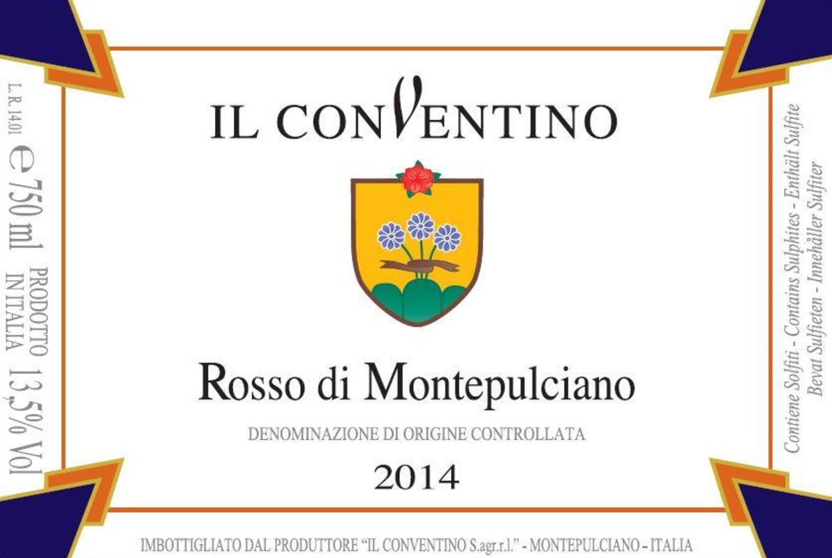 Il Conventino Rosso di Montepulciano 2014 Front Label