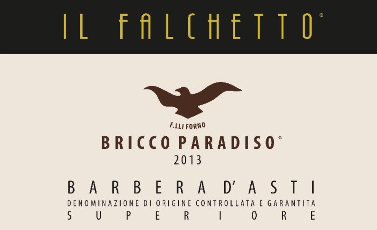 Il Falchetto Barbera d'Asti Bricco Paradiso Superiore 2013 Front Label