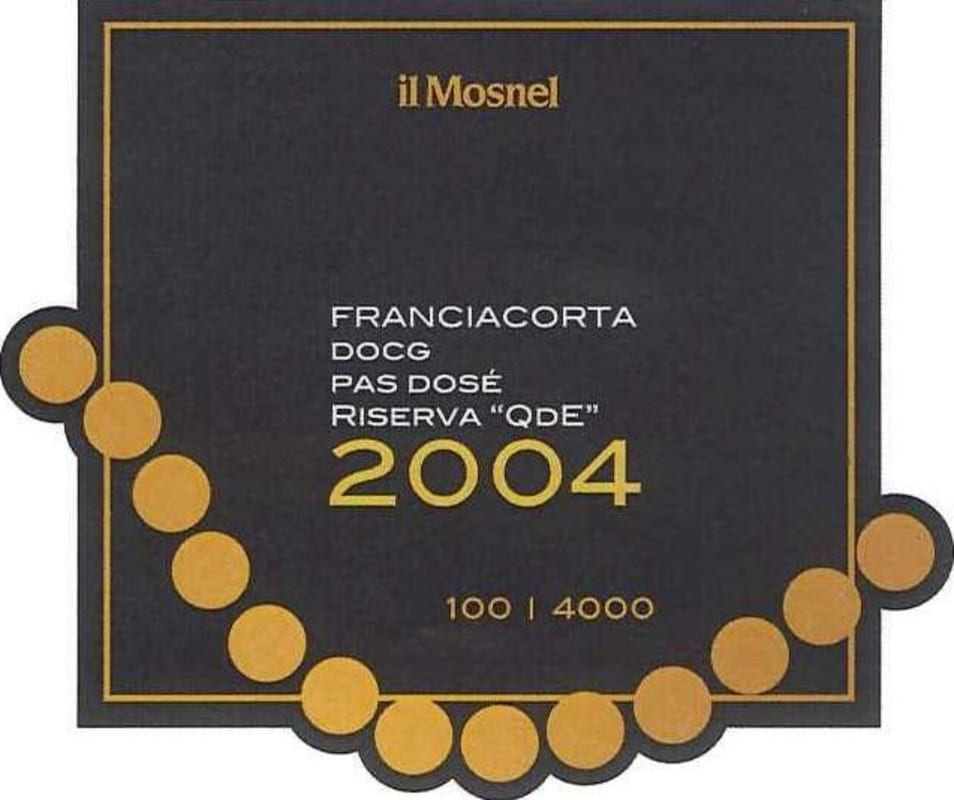 Il Mosnel Franciacorta QDE Pas Dose Riserva 2004 Front Label