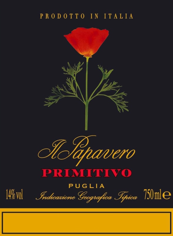Il Papavero Puglia Primitivo 2013 Front Label