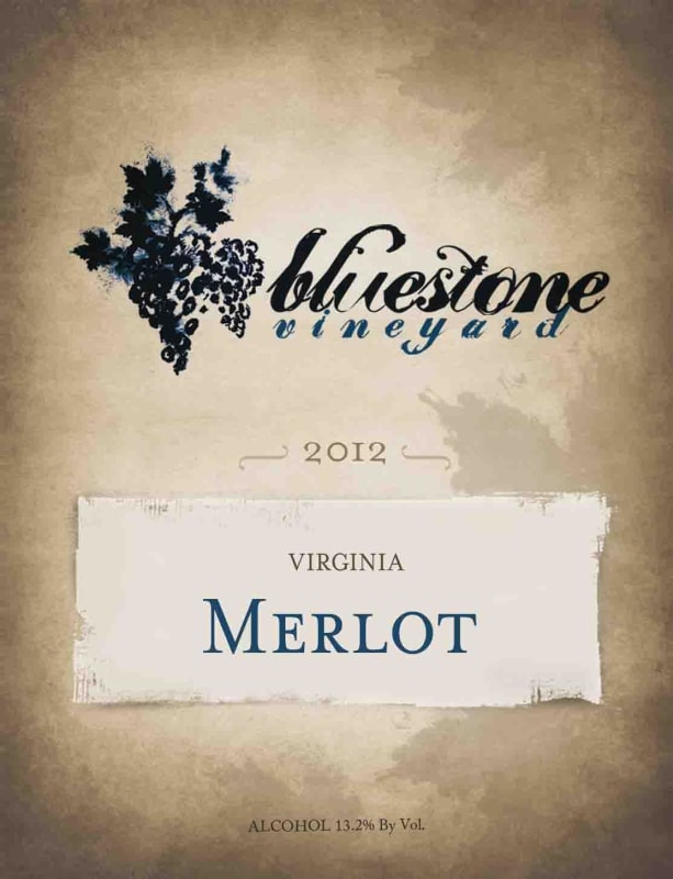 Bluestone Vineyard Merlot 2013 Front Label