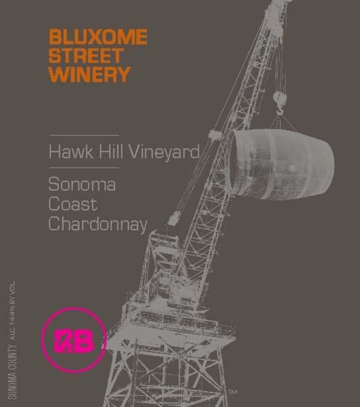 Bluxome Street Winery Hawk Hill Vineyard Chardonnay 2014 Front Label
