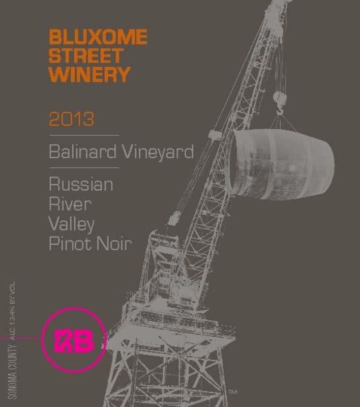 Bluxome Street Winery Balinard Vineyard Pinot Noir 2013 Front Label
