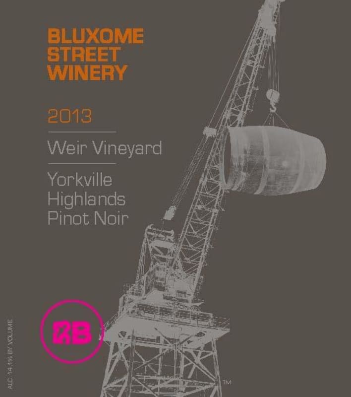 Bluxome Street Winery Weir Vineyard Pinot Noir 2013 Front Label