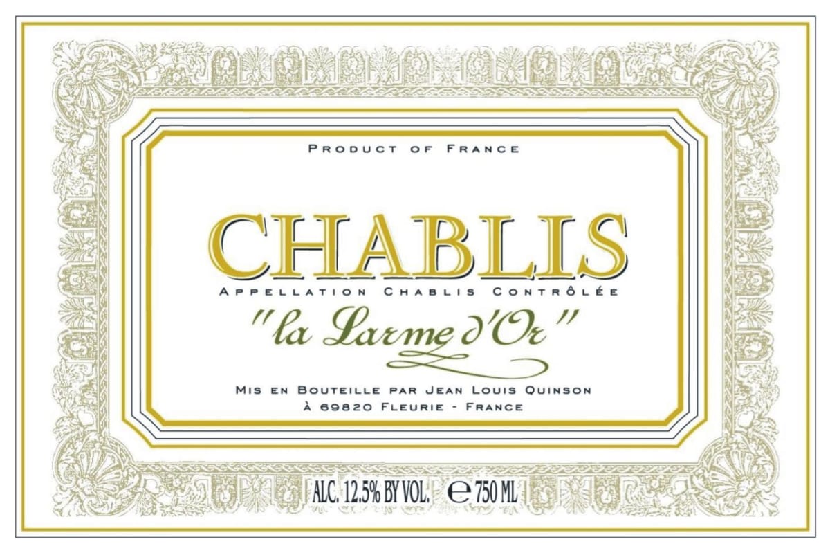 J.L. Quinson Chablis La Larme D'Or 2012 Front Label