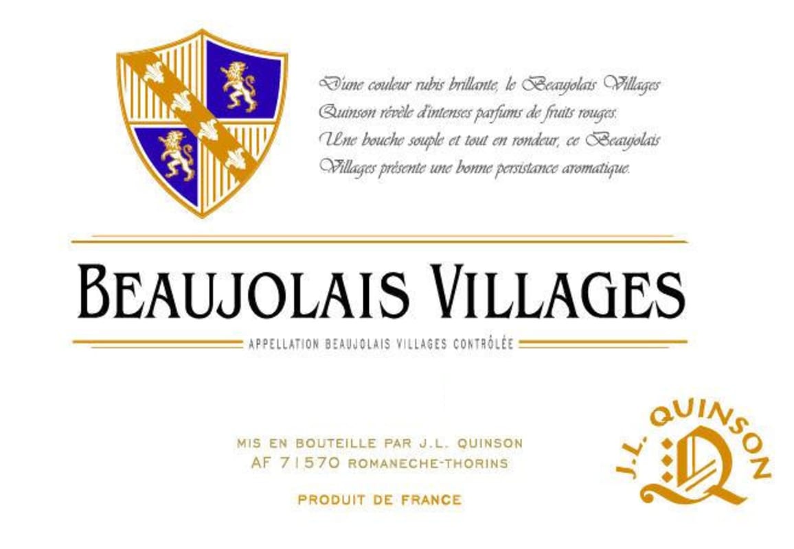J.L. Quinson Beaujolais Villages 2011 Front Label