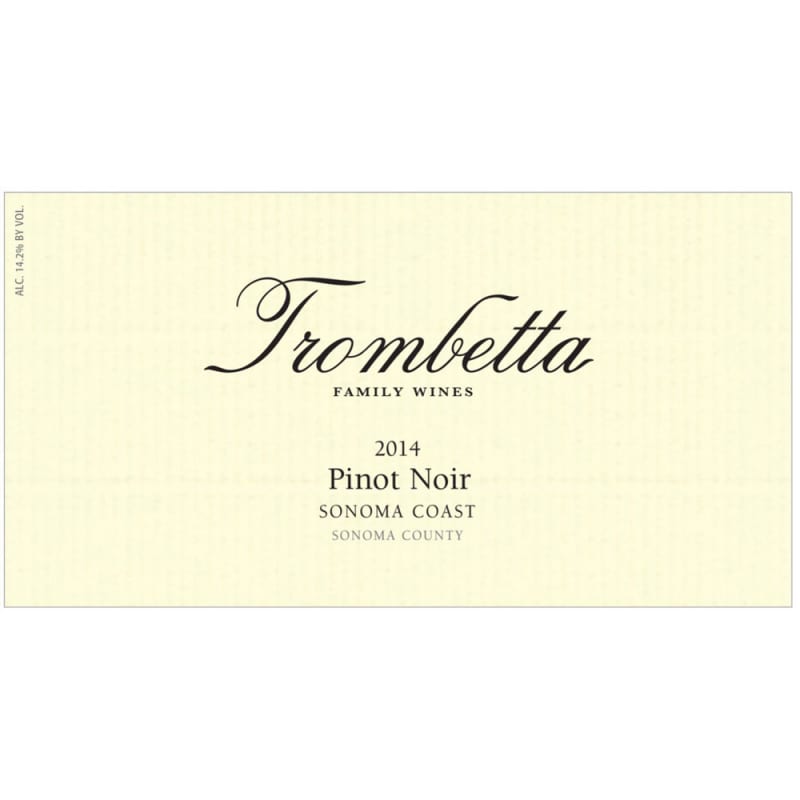 Trombetta Sonoma Coast Pinot Noir 2014 Front Label