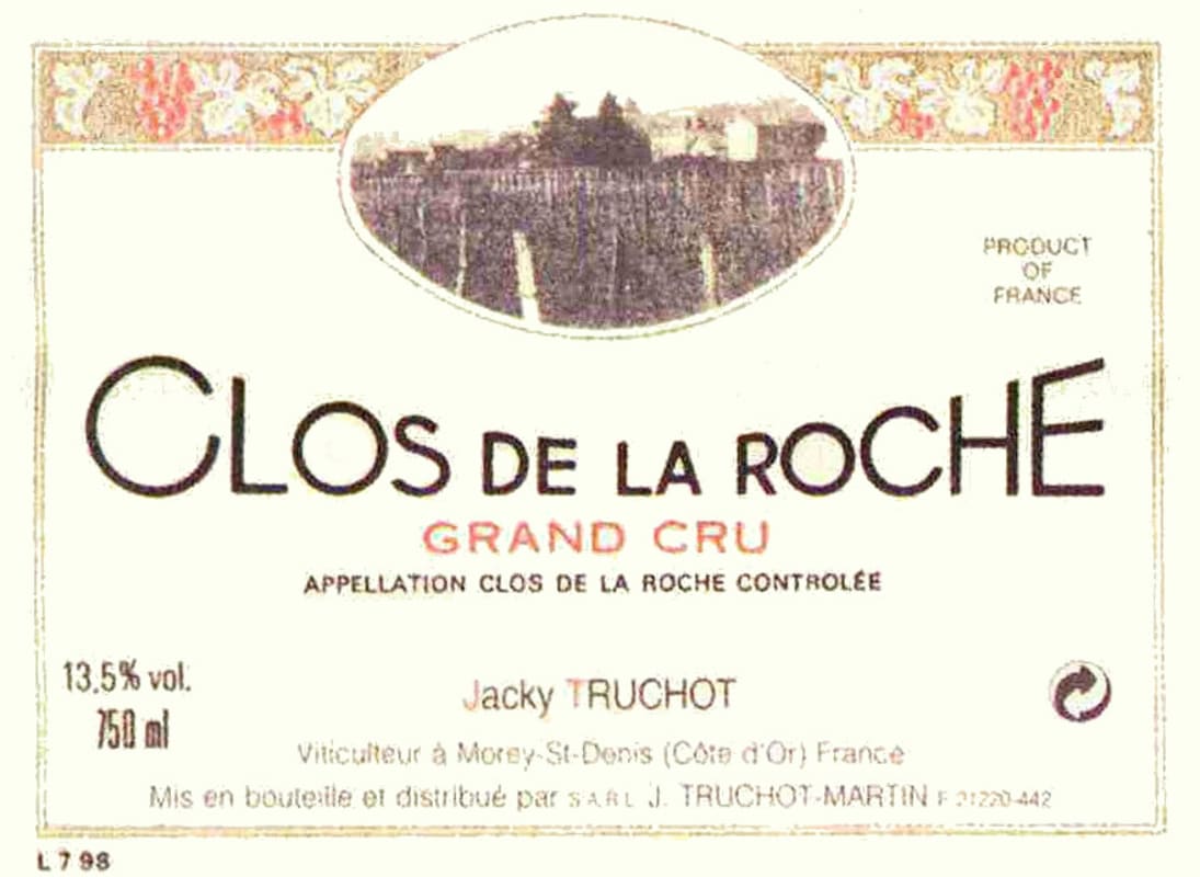 Jacky Truchot Martin Clos de la Roche Grand Cru 2003 Front Label