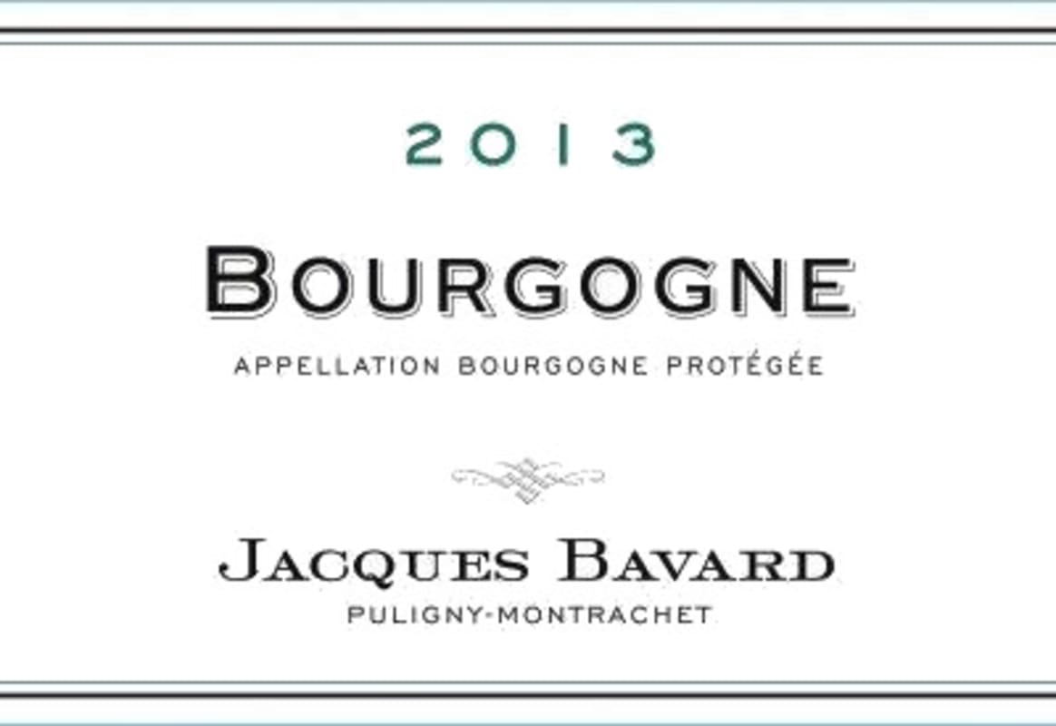 Jacques Bavard Bourgogne Blanc 2013 Front Label