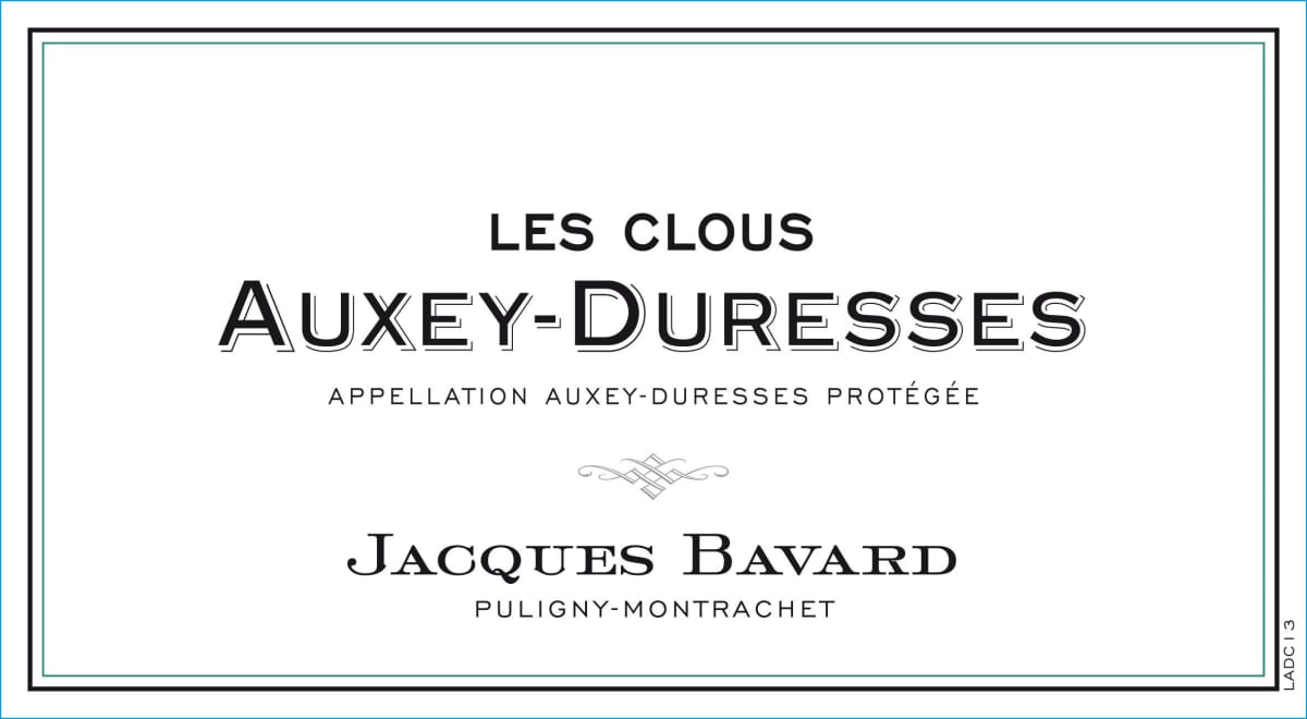 Jacques Bavard Auxey-Duresses Les Clous 2014 Front Label