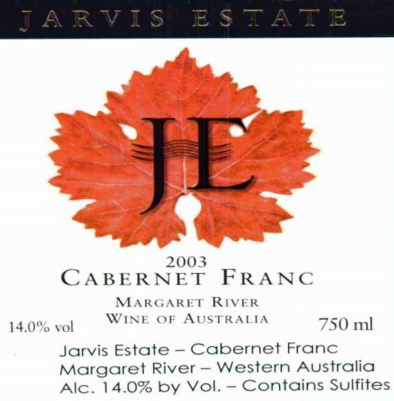Jarvis Estate Cabernet Franc 2003 Front Label